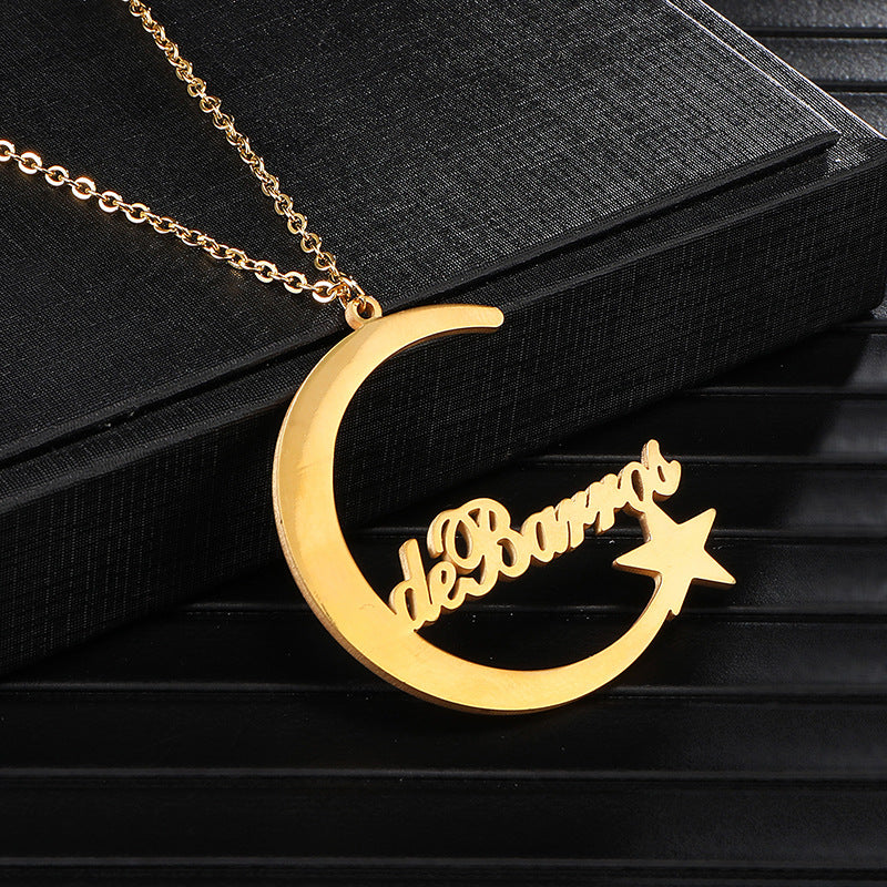 The Moon & Star Name Necklace