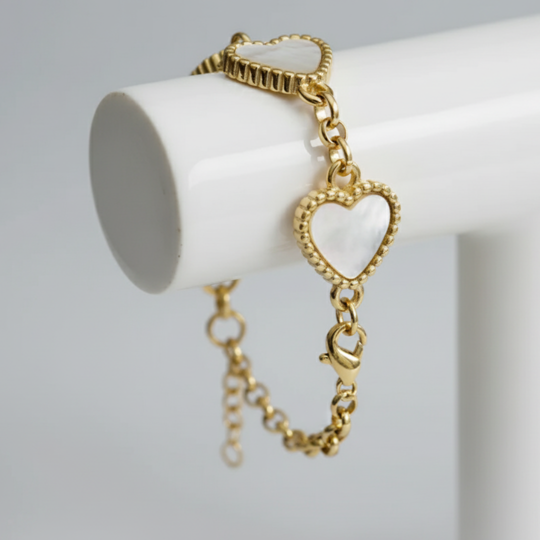 Fivefold Love Bracelet - Gold & White