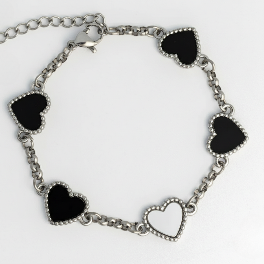 Fivefold Love Bracelet - Silver & Black