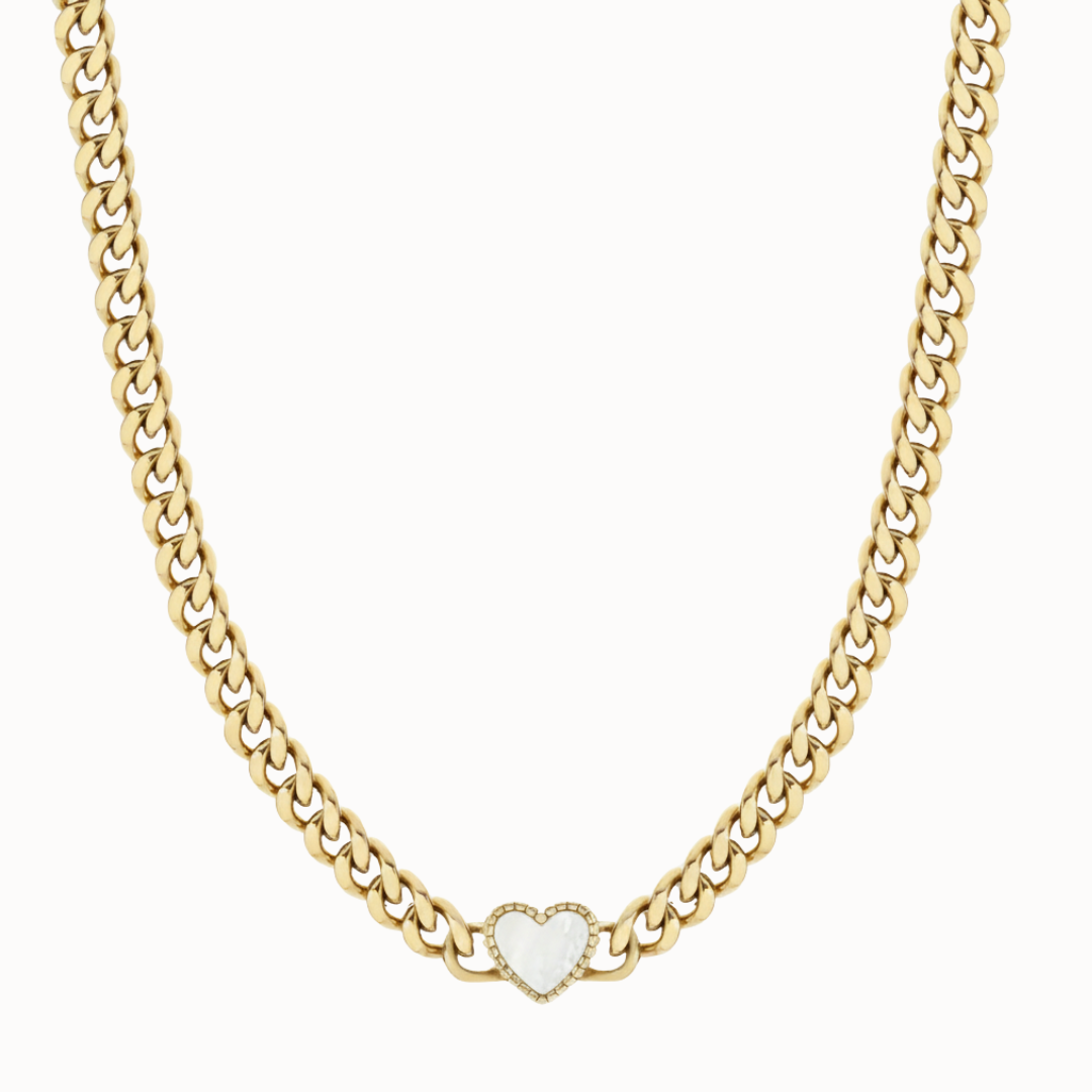 Elara Heart Necklace - Silver with Black Gemstone