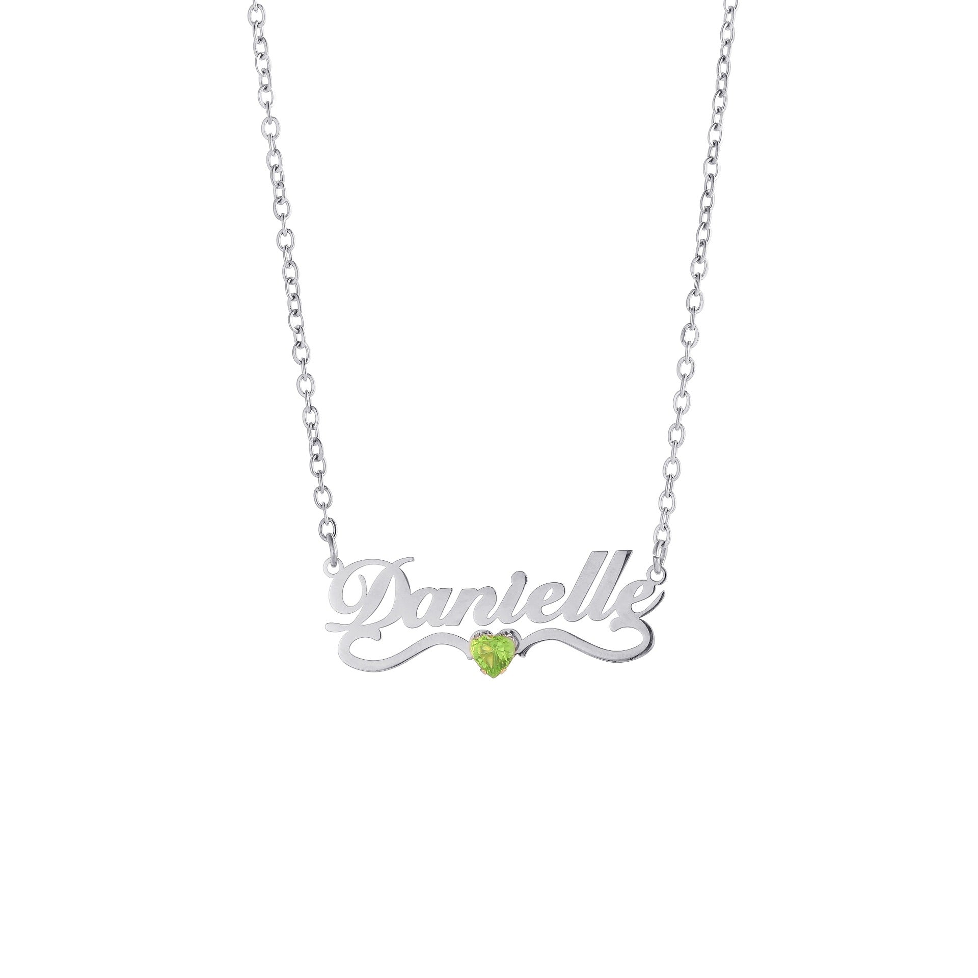 The Heartfelt Name Necklace with Gemstone