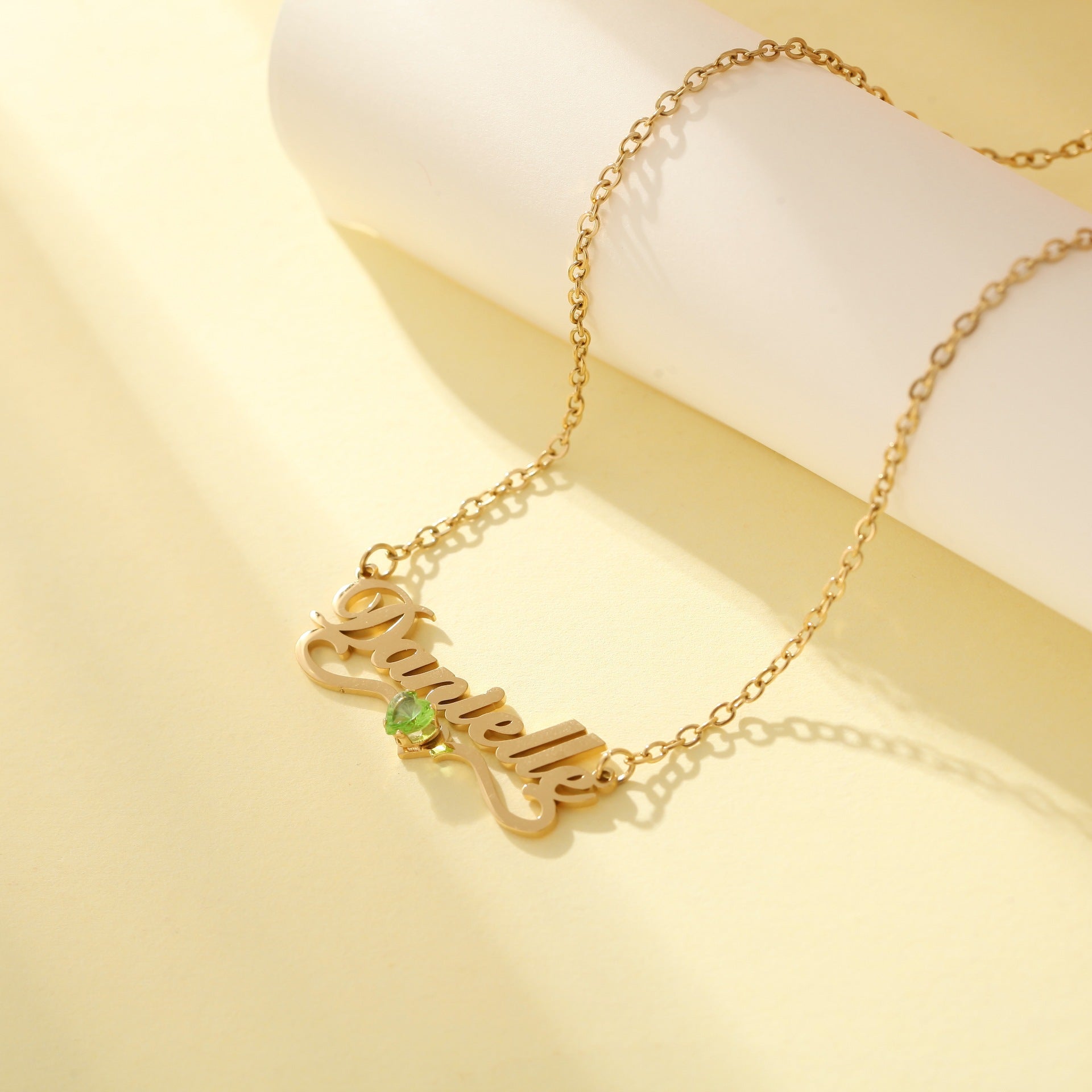 The Heartfelt Name Necklace with Gemstone