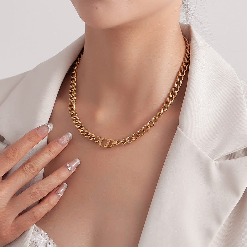 The Classic "CD" Curb Chain Necklace
