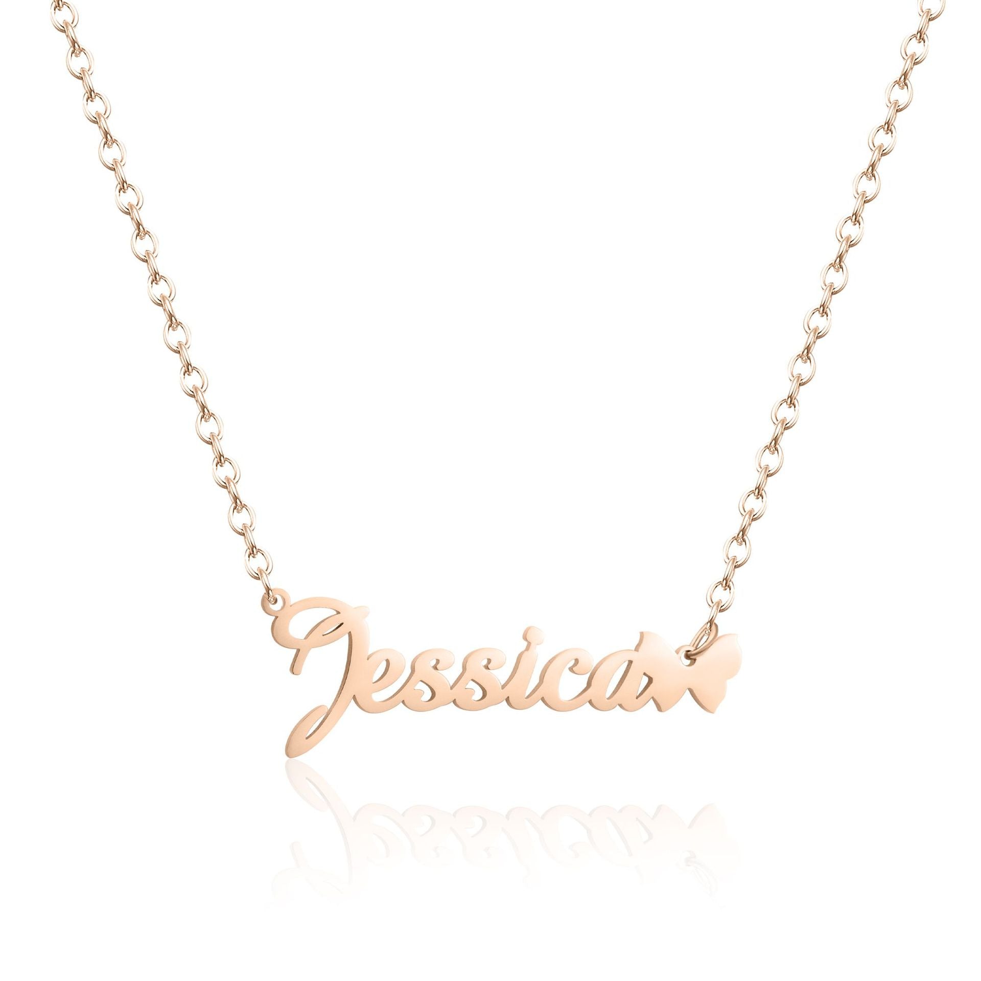 The Personalized Name Necklace with Butterfly Charm
