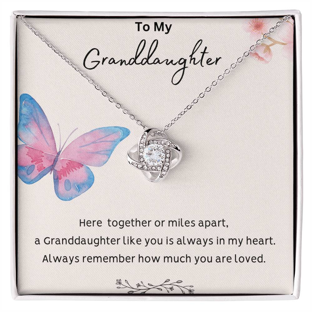 To My Granddaughter - Always Remember - Love Knot Necklace