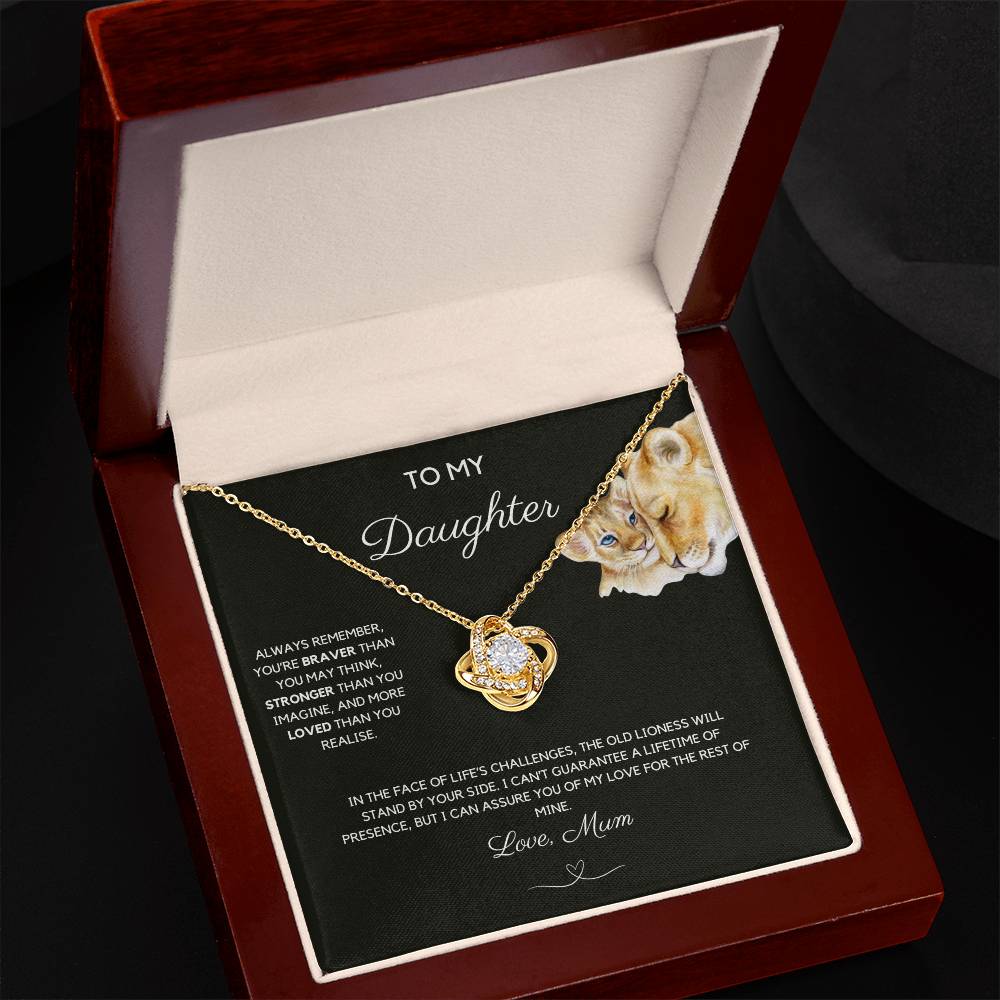 To My Daughter - Always Remember - Love Knot Necklace - Love Mum