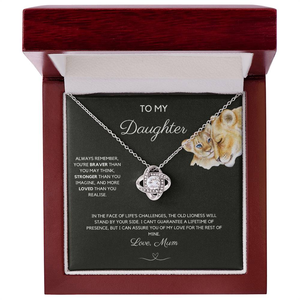 To My Daughter - Always Remember - Love Knot Necklace - Love Mum