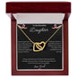 To My Beautiful Daughter - Never Forget - Interlocking Hearts Necklace - Love Dad