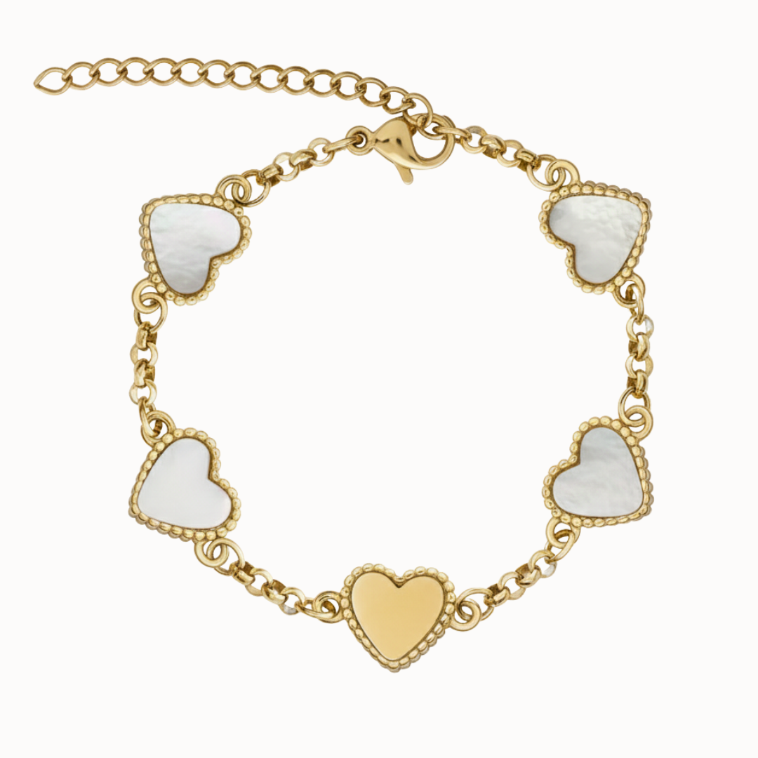 Fivefold Love Bracelet - Gold & White