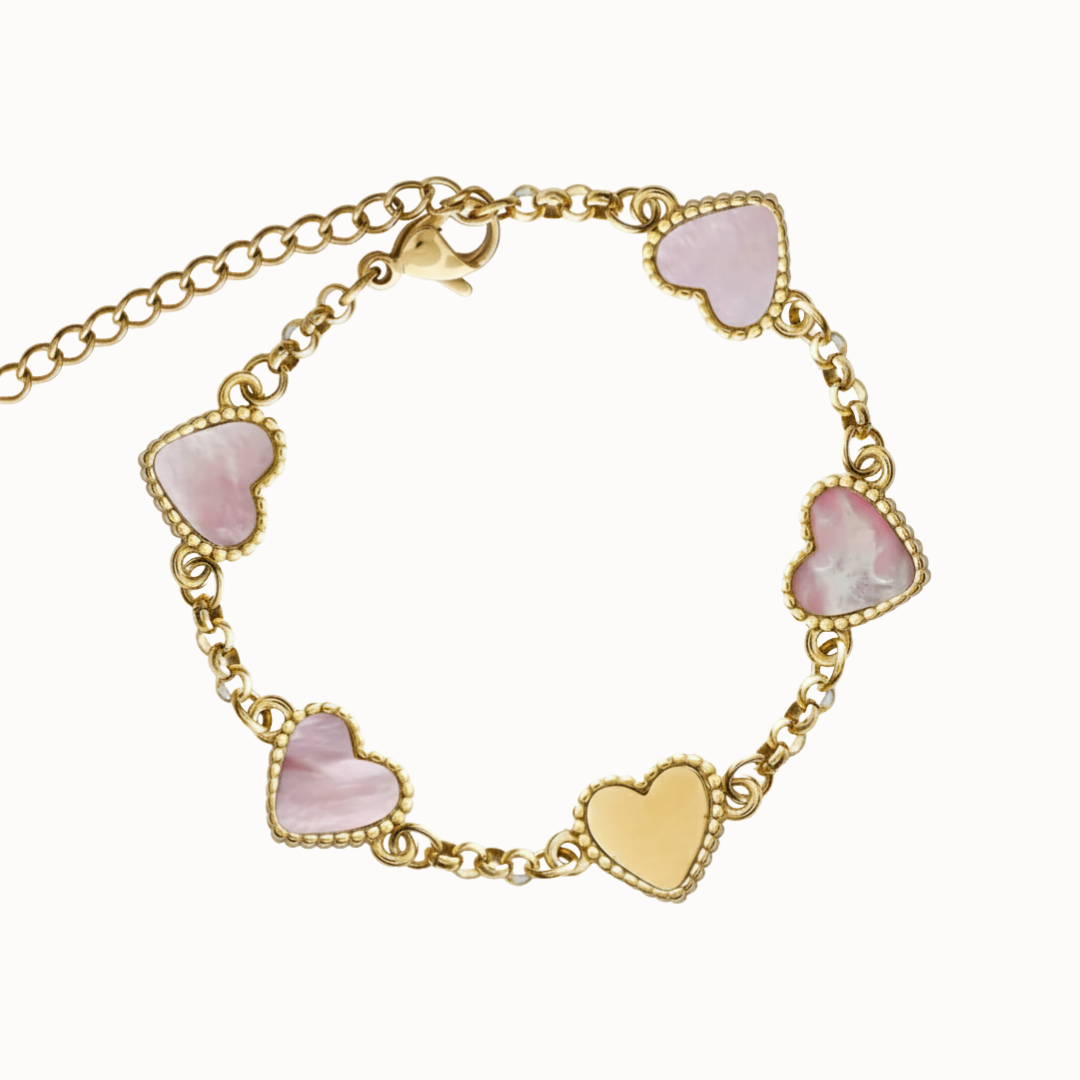 Fivefold Love Bracelet - Gold & Pink