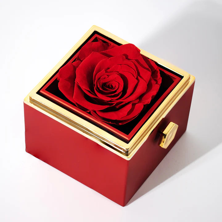 Eternal Rose Box with Engraved Necklace