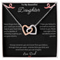 To My Beautiful Daughter - Never Forget - Interlocking Hearts Necklace - Love Dad