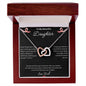 To My Beautiful Daughter - Never Forget - Interlocking Hearts Necklace - Love Dad