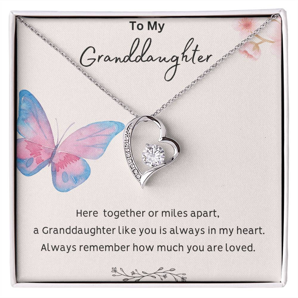 To My Granddaughter - Always Remember - Forever Love Necklace