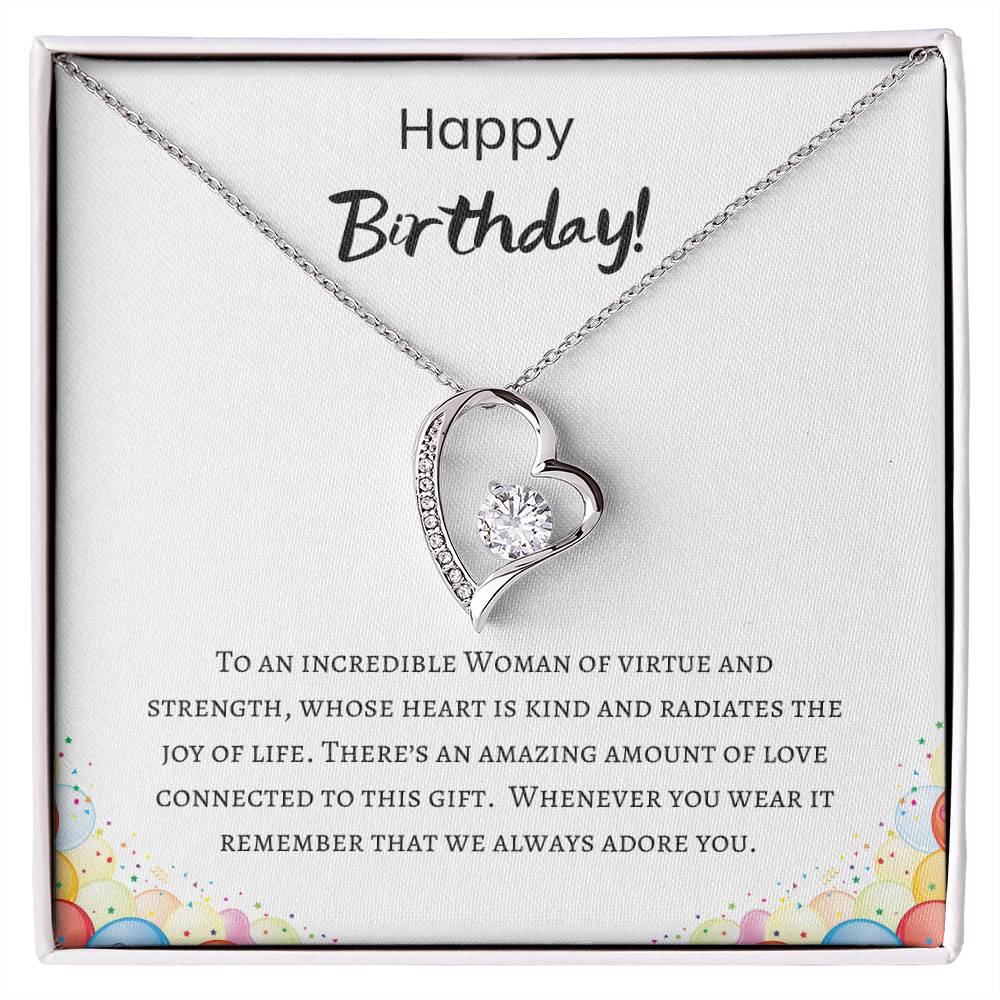Happy Birthday - Incredible Woman - Forever Love Necklace