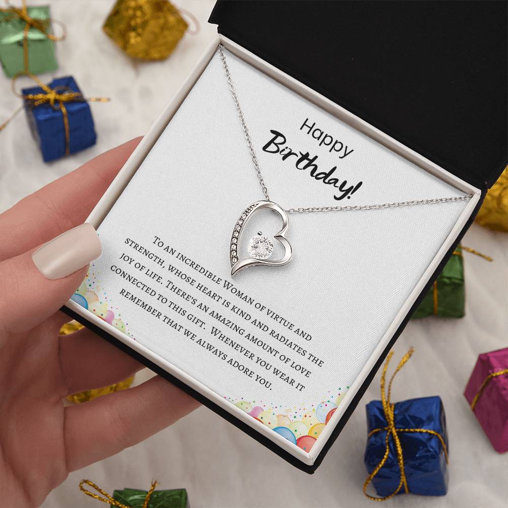 Happy Birthday - Incredible Woman - Forever Love Necklace